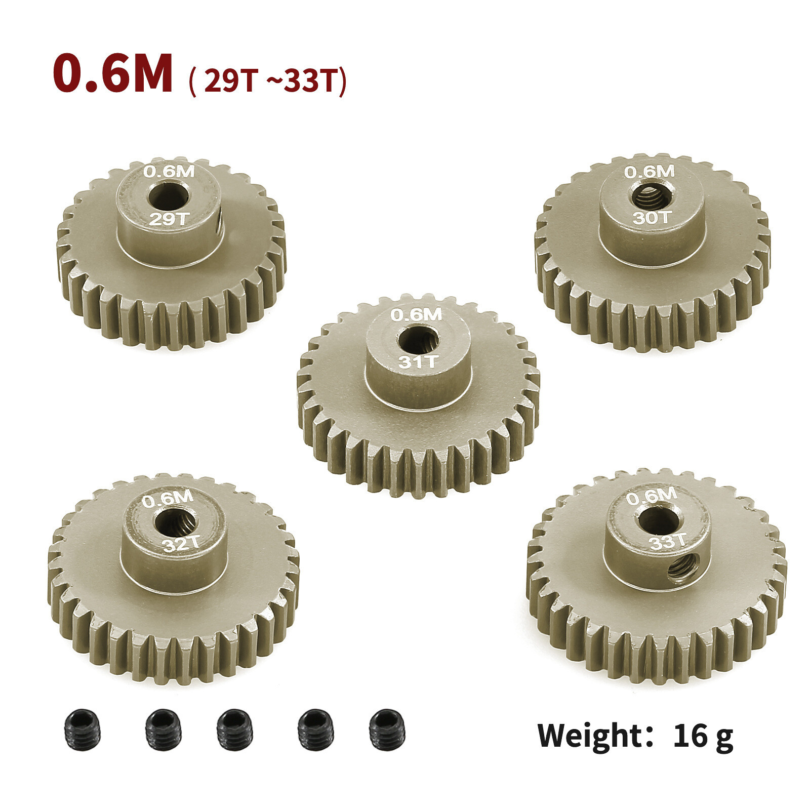 M0.6 3.175MM 21-25T/26T-30T Pinion Gear For 1/10 RC Car Brushed Brushless Motor