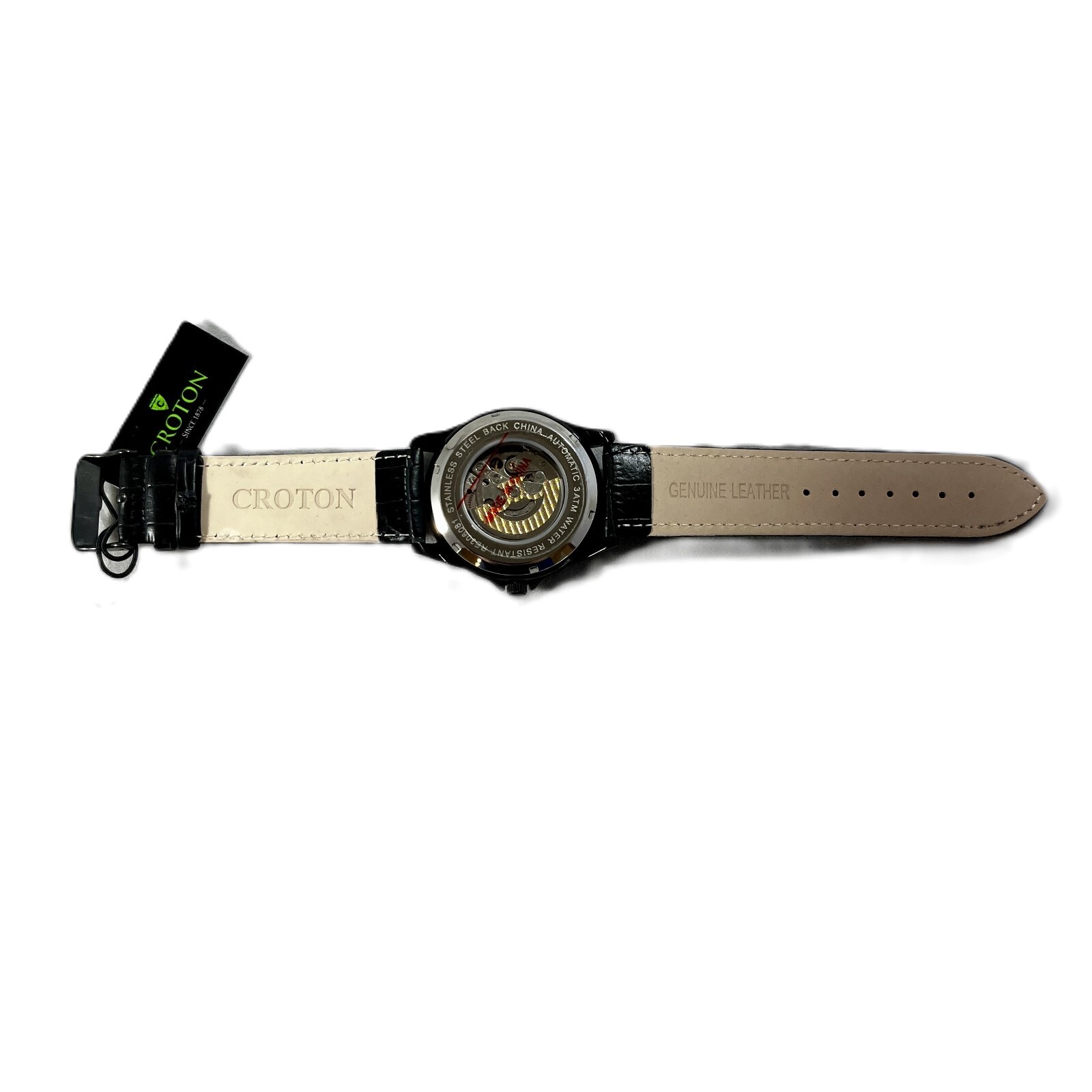 Pre-owned Croton Men's Watch Reliance Automatic Timepiece Black 306081bk