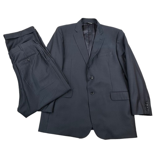 Ermenegildo Zegna Traveller Suit 44R Saks Fifth Avenue Navy Blue Wool Silk 34x31