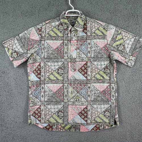 Reyn Spooner Men's Pullover Hawaiian Shirt Size L Geometric