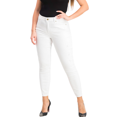 White distressed jeans womens 2025