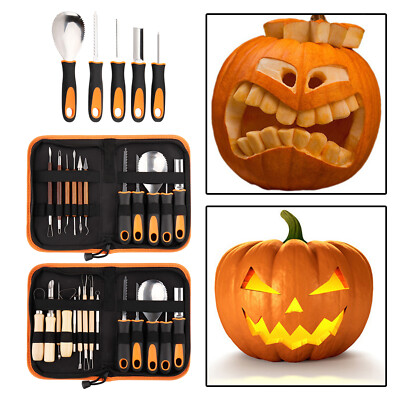 Kreuzstich-Set Halloween Kürbisse Auf Kunststoff-Leinwand – Inkl. Garn & Nadel