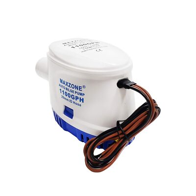 MAXZONE Automatic Submersible Boat Bilge Water Pump 12v 1100gph Auto with Flo...