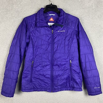 Columbia Jacket Womens Medium Purple Omni Heat Lightweight Quilted Long Sleeve