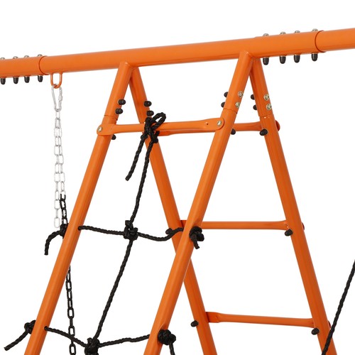 6-in-1 Kids Swing Set Backyard Playground Set Metal Swings Set for Kids Outdoor