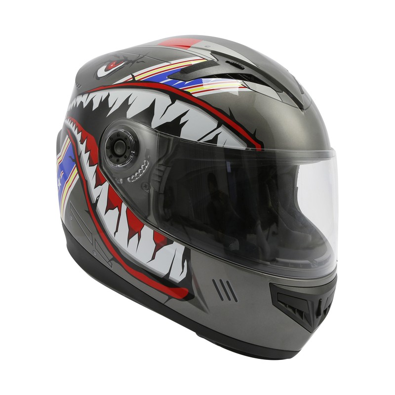 Youth Motorcycle Helmet Full Face DOT Kids Shark Gray Motocross Bike ATV Child