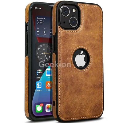 For Apple iPhone 15 14 Plus 13 12 11 Pro XR XS Max Case Leather Shockproof Cover