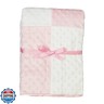 Spasilk Baby Girls Minky Raised Dot Blanket with Satin Trim Bandana, Pink, 30 X 40 US