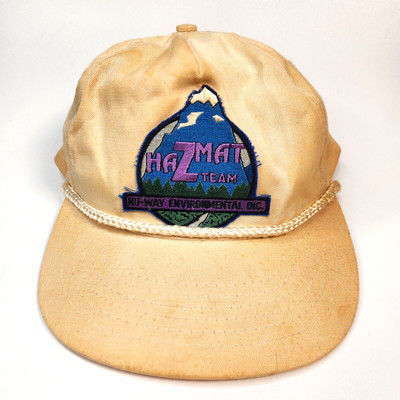 Vintage HAZMAT TEAM NU WAY Environment Inc Snapback Hat Mens OSFA - Dirty, Stain