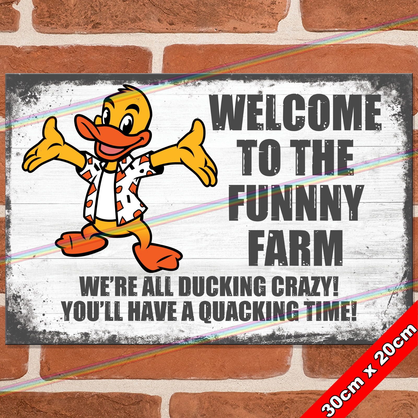 FUNNY FARM 30cm Metal Signs Mancave Pub Bar Garage Shed Vintage Retro Tin Sign