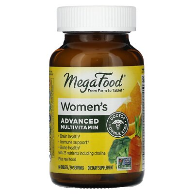 MegaFood Multi for Women 60 Tablets Dairy-Free, Gluten-Free, Kosher, NSF