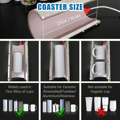 11-30 OZ Tumbler Heat Press Machine Sublimation Mug Cup Jar Heat Transfer Print