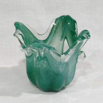 よ*ー様 Murano Green and Gold VETRO ARTISTI Green Murano Glass Vase with Gold Details – Unique