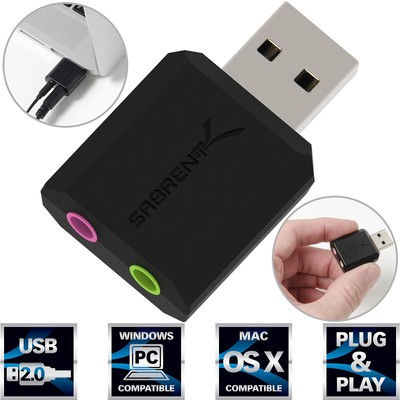 Sabrent Usb Stereo 3d Sound Adapter - 2.1 Sound Channels - External - Usb 2.0 -