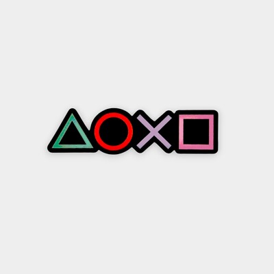 Multicolor PlayStation Buttons Vinyl Sticker 3.5'' x 0.98''
