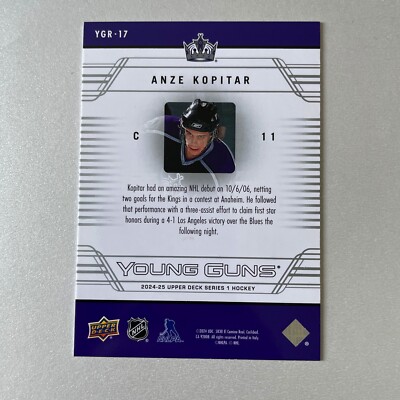 2024 Upper Deck Series 1 #YGR-17 Anze Kopitar Young Guns Renewed