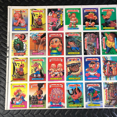 GARBAGE PAIL KIDS 10th SERIES 10 UNCUT SHEET TOPPS 1987 44 STICKER CARDS RARE!