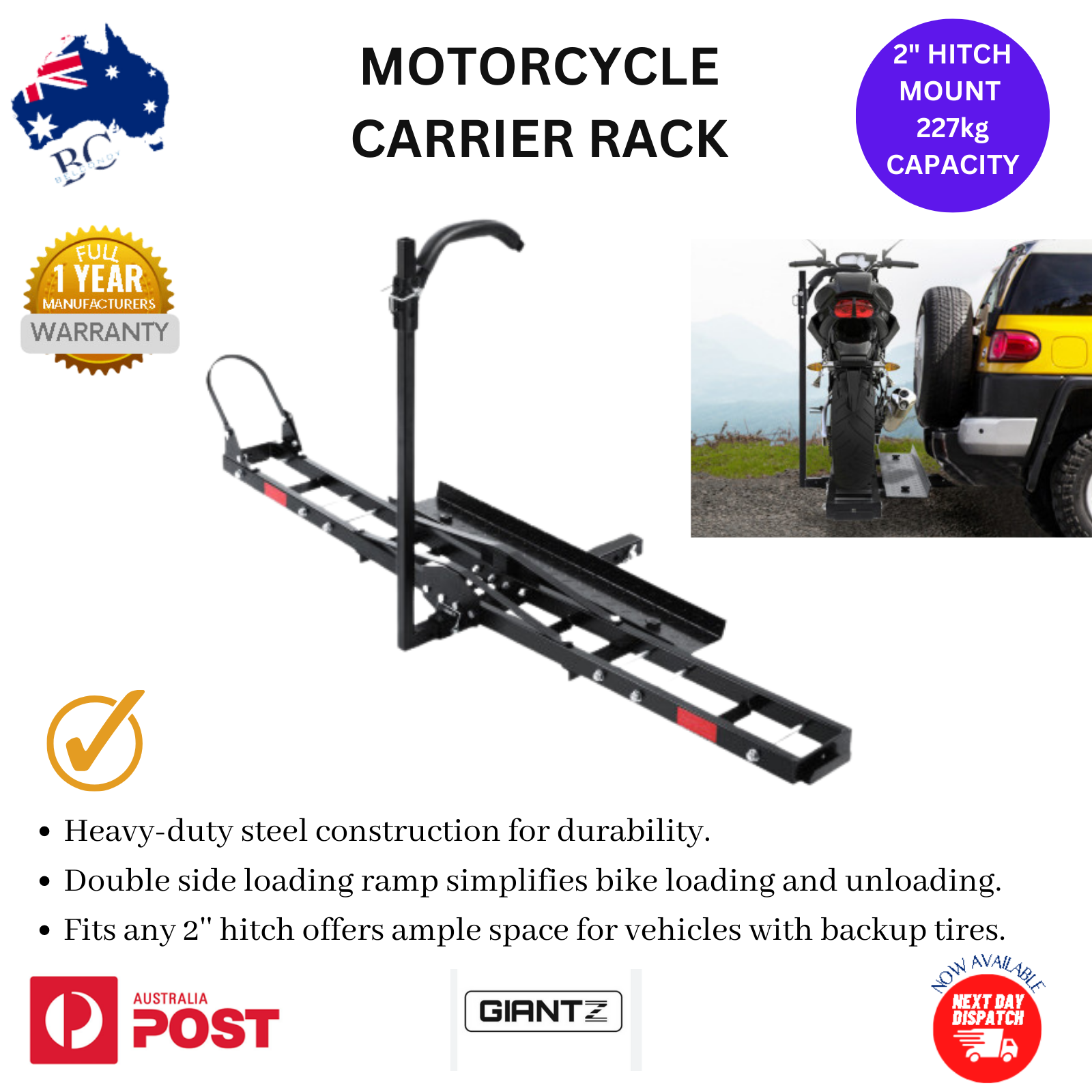Giantz motorcycle carrier review sale