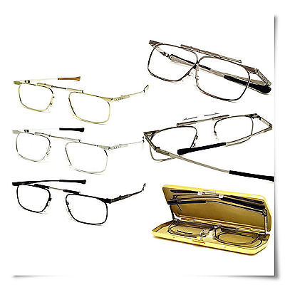 Slimfold Shape Reading Glasses Gold Frame Compact Case