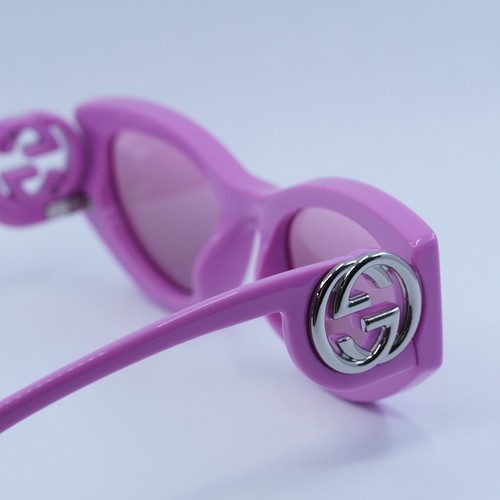 Pre-owned Gucci Gg1691s 003 Pink/pink Silver Mirror 54-19-145 Sunglasses Authentic