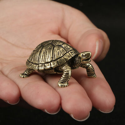 Antique solid copper tortoise brass ornaments longevity turtle figurines tea pet