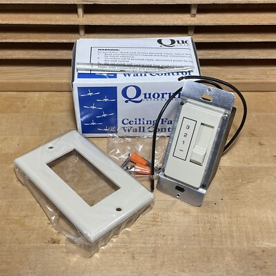 Quorum 3-Speed Ceiling Fan Wall Control Slider Switch Almond Model 7-1191-10 New