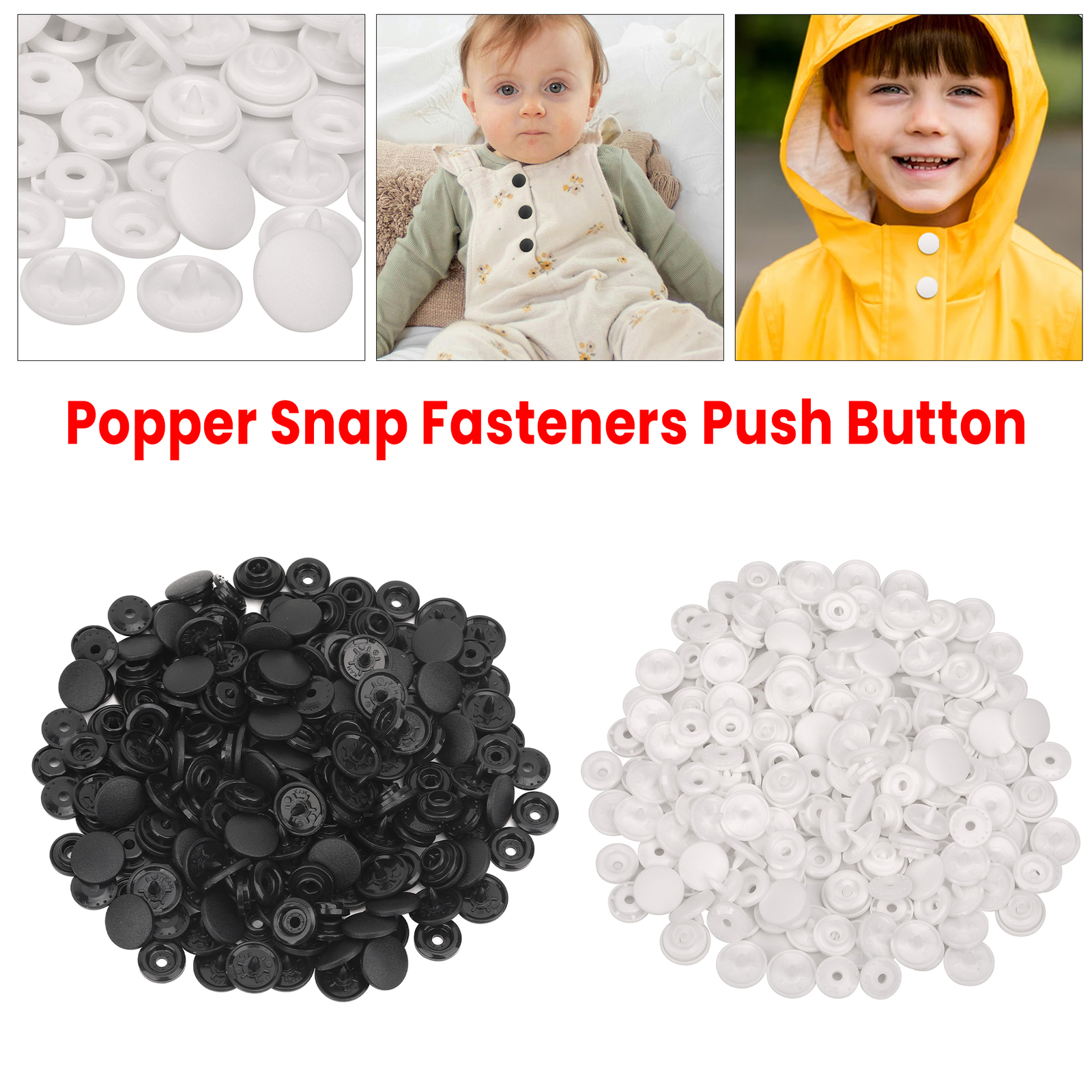 KAM Druckknöpfe aus Kunststoff T3 T5, Snap Fasteners rund für Nappies nähen