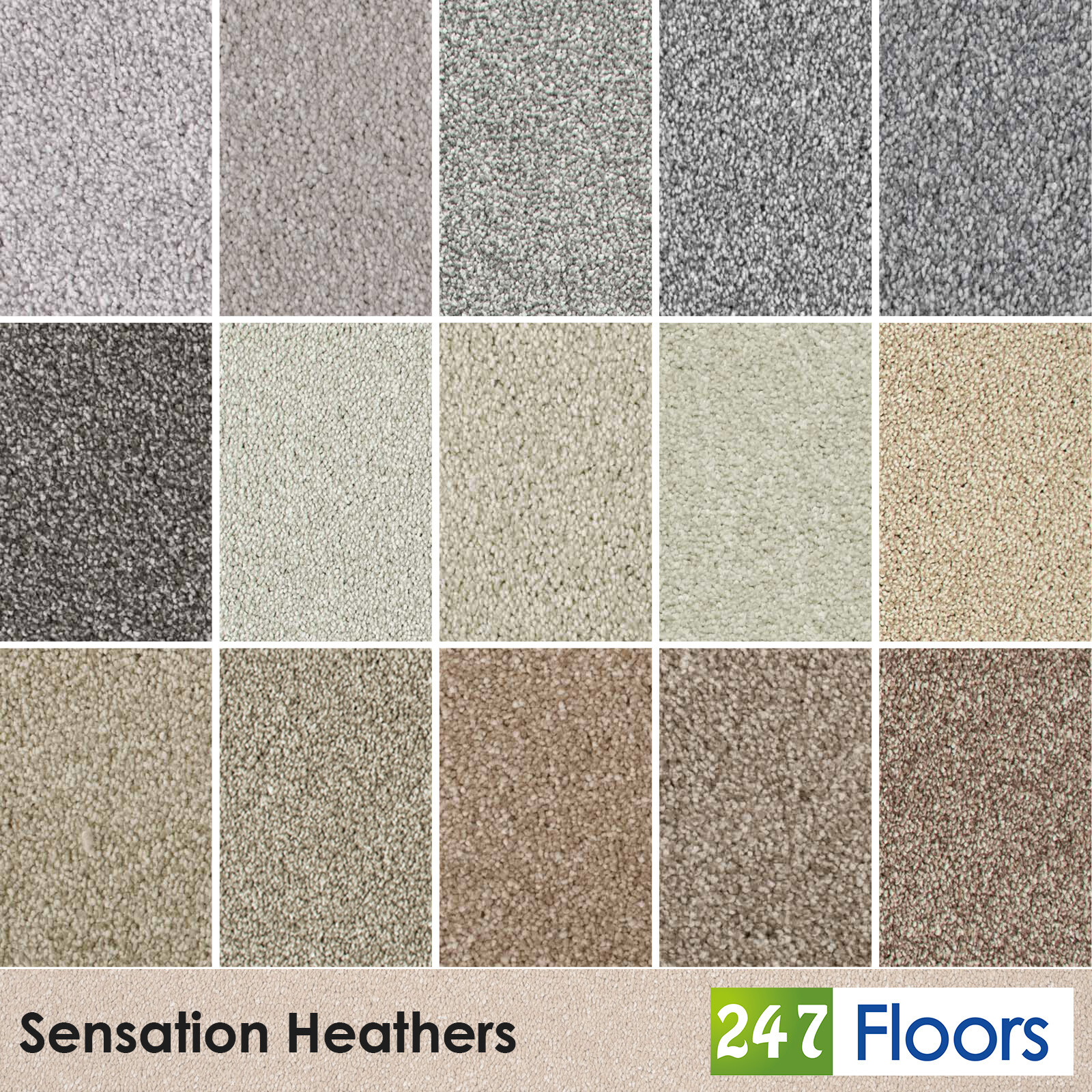 Sensation Heathers 60oz Saxony Carpet Stain Resistant Bedroom Lounge 4m