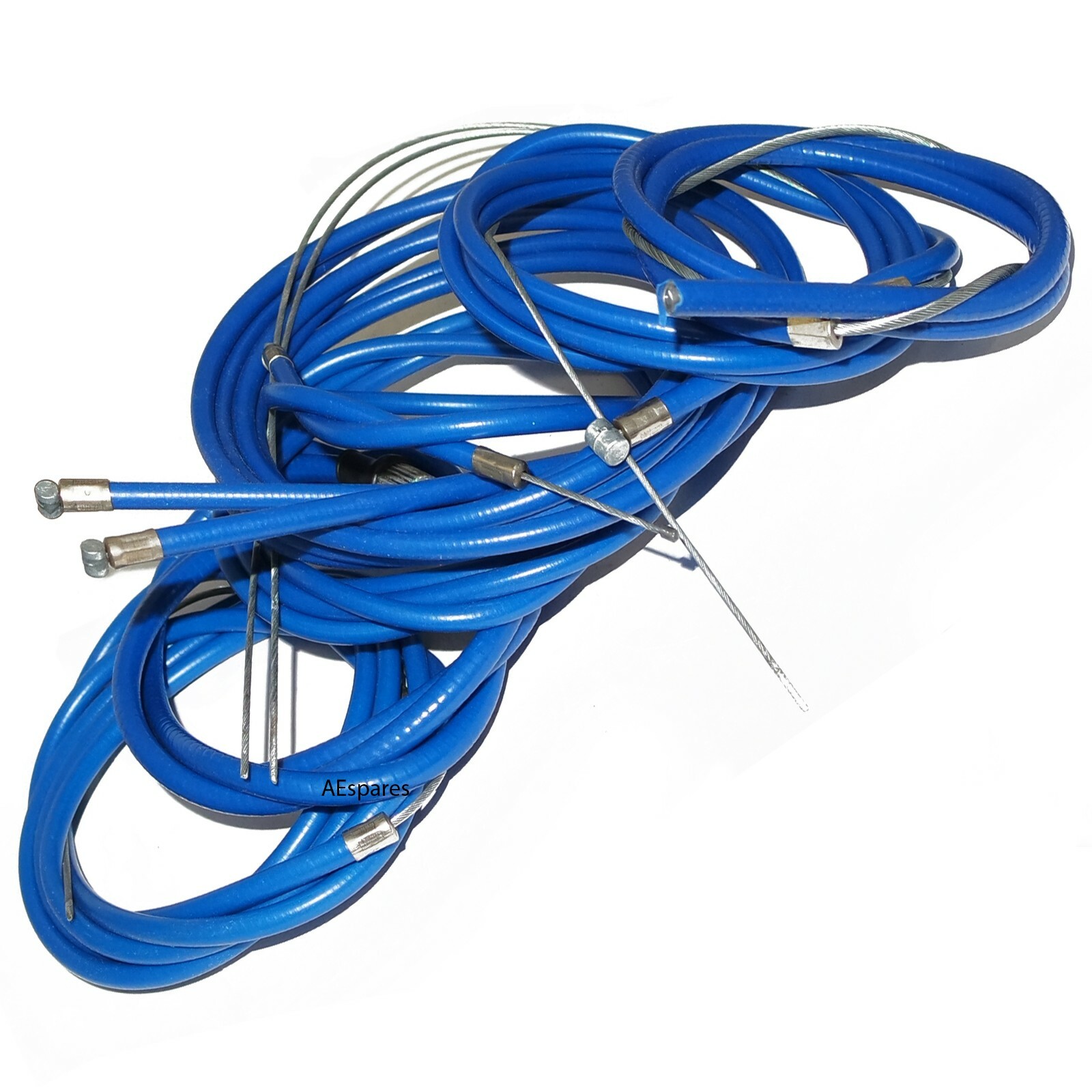 Lambretta LI GP SX TV Full Cables Set Blue Friction Free Nylon Lined  