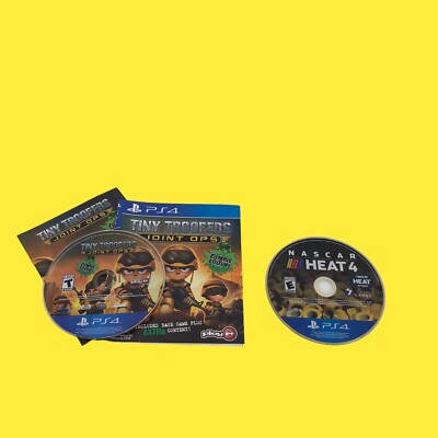 Lot of 2 Tiny Troopers Joint Ops/NASCAR Heat 4- Sony PlayStation 4 PS4 #3409