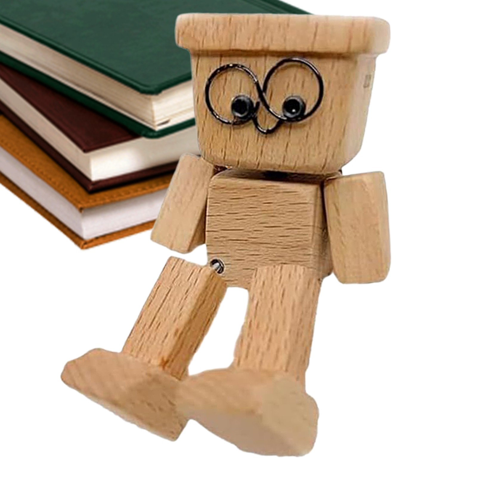 Shaking Wooden Man Figure, Figures Decoration For Table, Wobbling