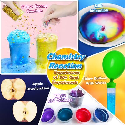 UNGLINGA 50+ Science Lab Experiments Kit for Kids Age 4-6-8-12, STEM Activiti...