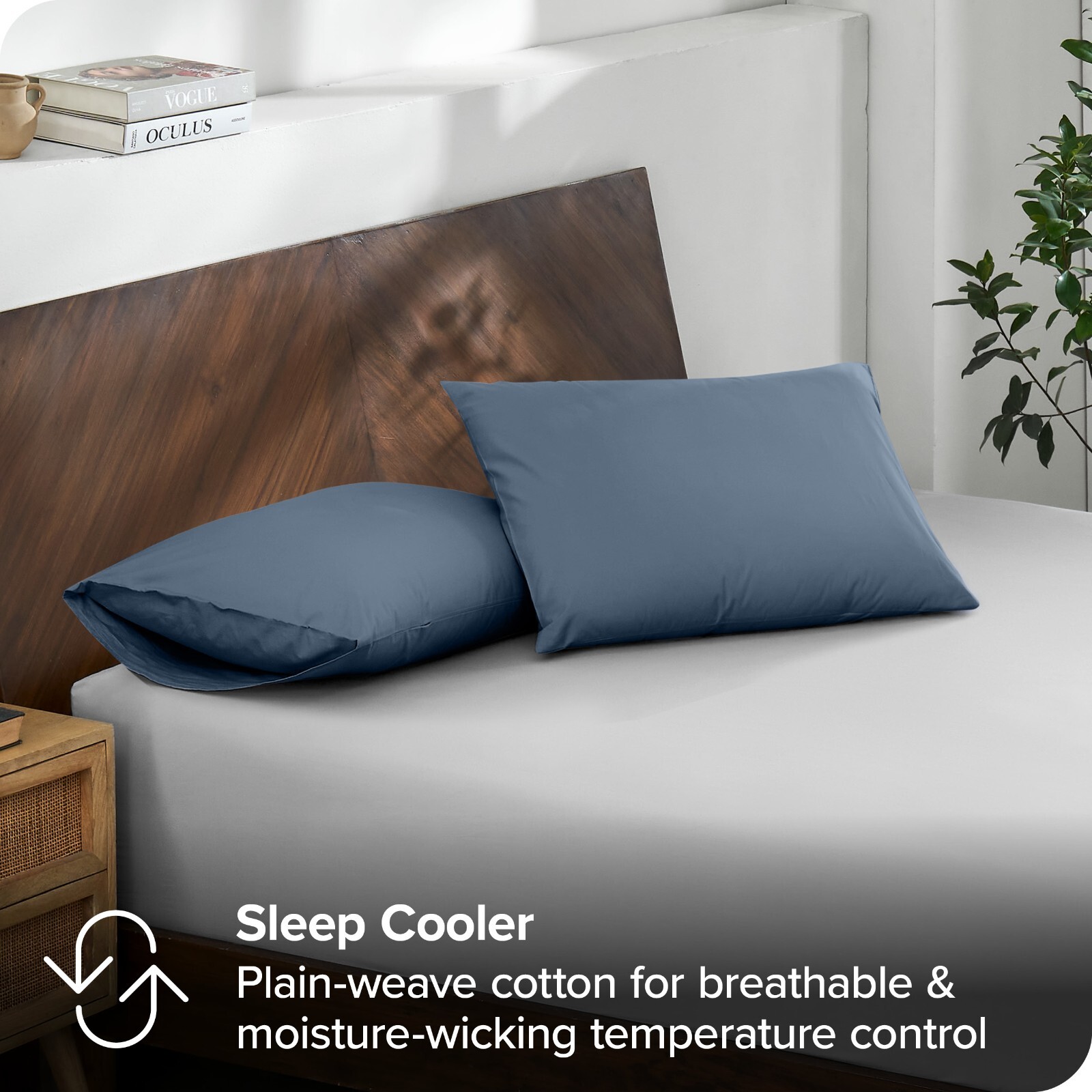 Bare Home Organic Cotton Pillowcase Set - Crisp Percale Weave - Set of 2