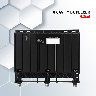 100w Uhf 8 Cavity Duplexer N Connector Free Tune Radio Repeater 400m-520mhz Q0y3