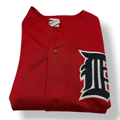 Majestic Detroit Tigers Baseball Jersey Red Button Up Mens XXL Made in USA MLB