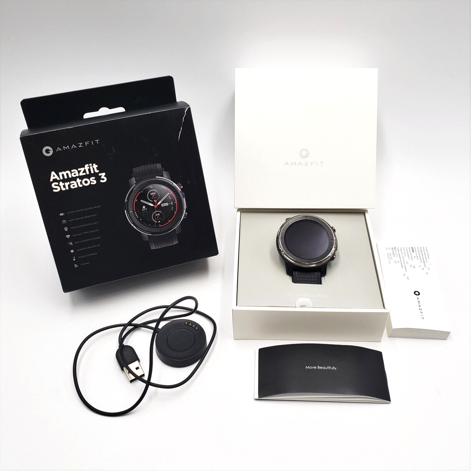 Amazfit Stratos 3 Bluetooth Fitness Smartwatch Heart Rate GPS VERY GOOD