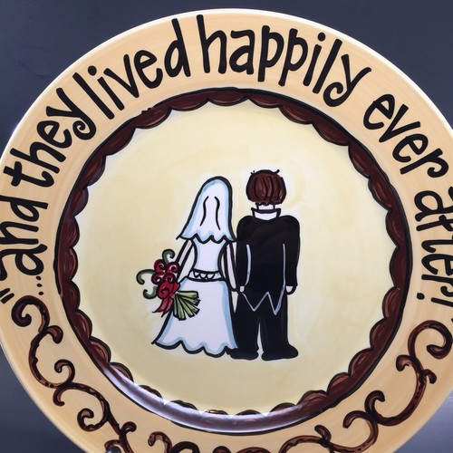 Wedding Gift Bride and Groom and they lived happily ever after Glory Haus Plate