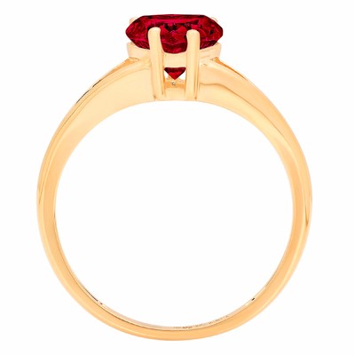 Pre-owned Pucci 1.50 Ct Heart Split Shank Statement Classic Real Red Garnet Ring 14k Yellow Gold
