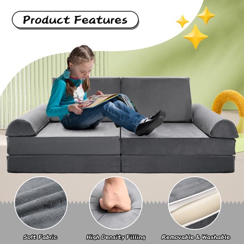 NAIZEA Kids Couch Play Set, 8PCS Modular Kids Sofa Couch Nugget Couch Playhouse