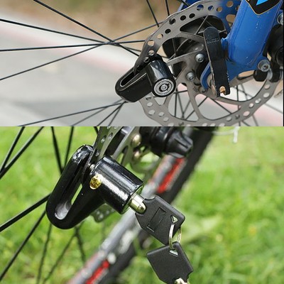 Motorcycle Scooter Bicycle Anti-theft Wheel Disc Brake Lock Security Alarm Black