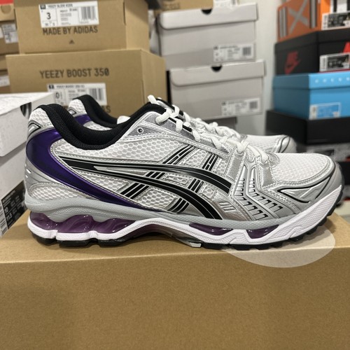Pre-owned Asics Gel Kayano 14 Silver White Dark Grape 1202a056-111 Women's Size 12w/10.5m