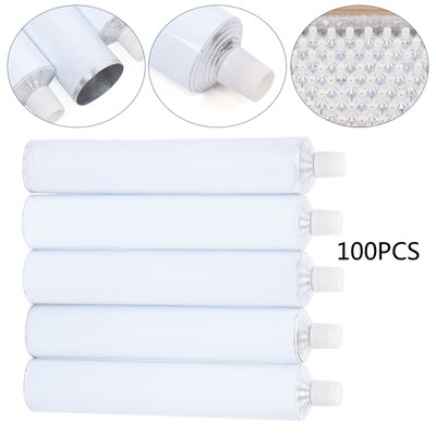 100 PCS Travel Tube Aluminum Empty Unsealing Toothpaste Tubes Environmentally US