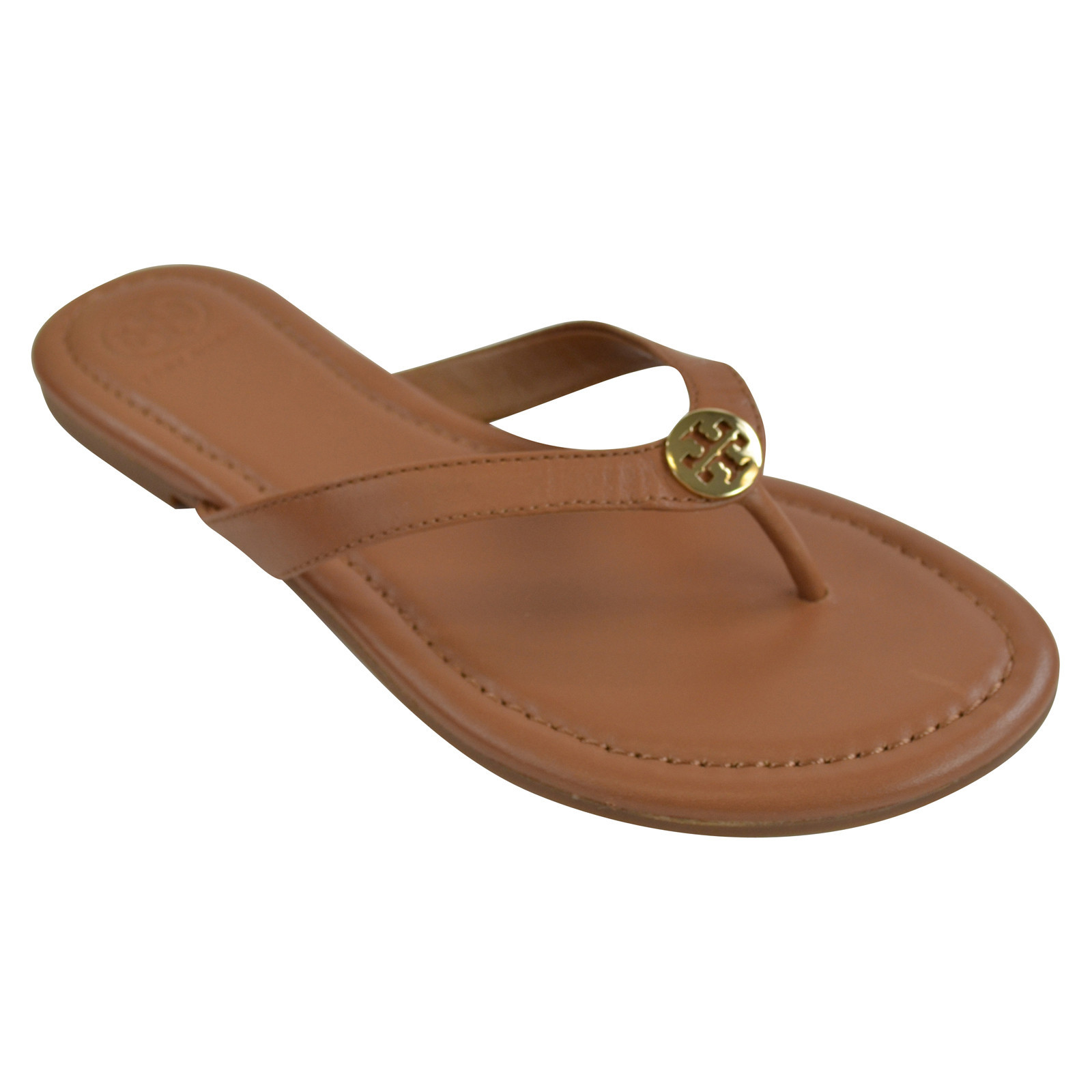 brown tory burch flip flops
