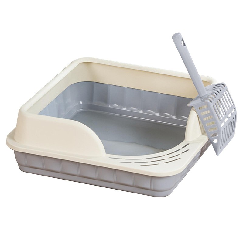 Cat Litter Box Semi Enclosed Sifting Litter Box With High Sides Detachable