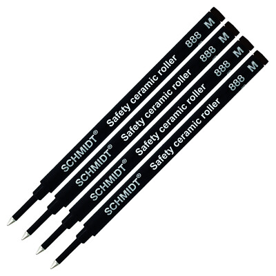 4 Pack - Schmidt 888 Rollerball Refill Black Medium Tip