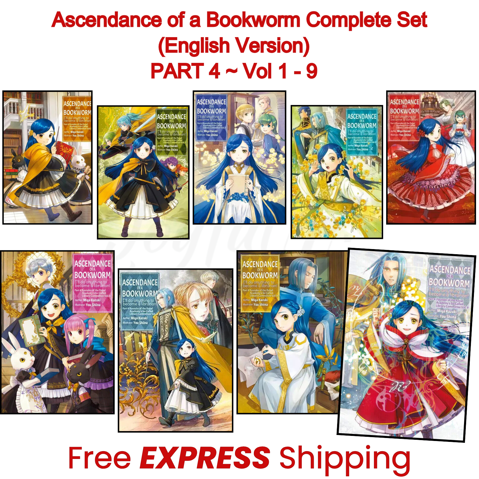Ascendance of a Bookworm Part 4 (Volume 1-9) Complete Set English