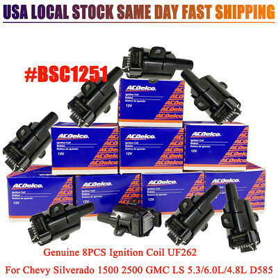 Genuine 8PCS Ignition Coils For Chevrolet G/M 5.3L 6.0L 4.8L BSC1251 D585 UF262