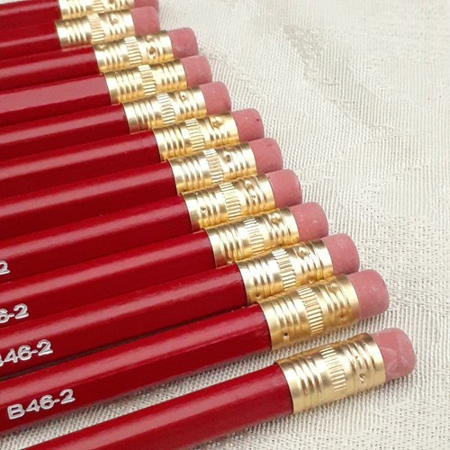 vintage graphite Pencil Try-Rex B46-2 Lot 12 Moon Red USA Drawing Writing