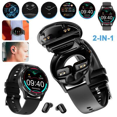Smart Watch with Earbuds Men Smartwatch 2 In 1 Wireless Headset For Android iOS