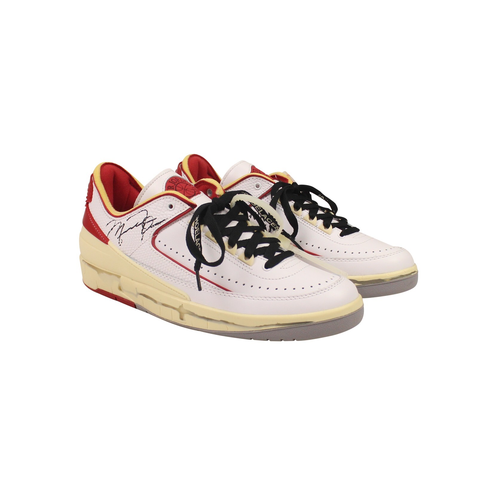 Pre-owned Off-white C/o Virgil Abloh Red Sail Jordan 2 Low Sneakers Size 15 $700 In White And Red